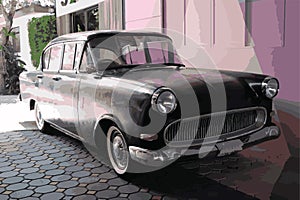 classic car vector retro style