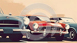 Classic cars as icons of automotive history, with vintage models, retro aesthetics, and timeless designs, AI generative