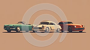 Classic cars as icons of automotive history, with vintage models, retro aesthetics, and timeless designs, AI generative
