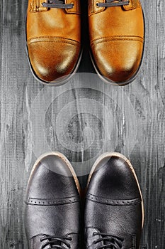 Classic and casual pair of men`s shoes