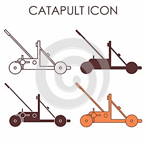 Classic Catapult icon colored and multiple views.