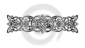 Classic Celtic Knotwork Pattern Horizontal Border, vector design Generative AI