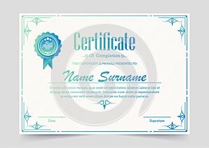 Classic certificate award template