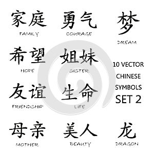 Classic Chinese ink symbols set 2.