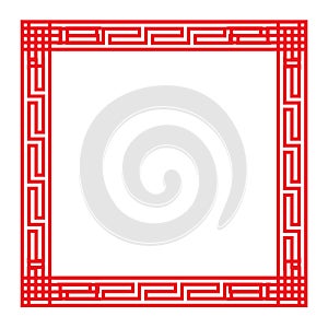 Classic Chinese red square frame