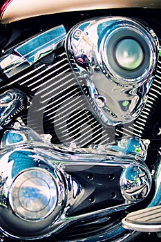 Classic chopper motorcycle engine