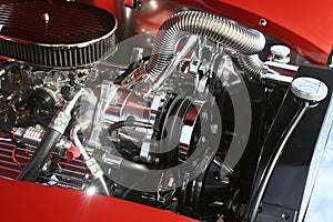 Classic chrome V8 engine