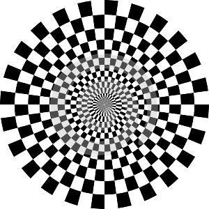 Umenie optický kockovaný kruh 