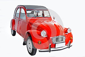 Classic Citroen 2cv isolated in white background