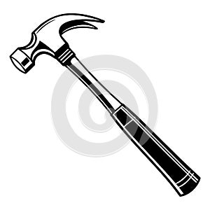 Classic claw hammer tool silhouette for construction and diy projects