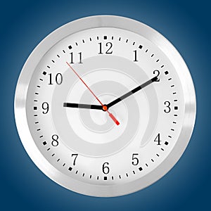 Classic clock on blue