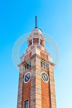 Classic clock tower with clear sky in Tsim Sha Tsui