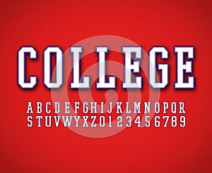 Classic college font vector