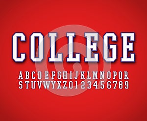 Classic college font vector photo
