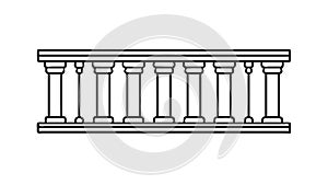Classic Columns Architectural Element Historical Structure, vector design Generative AI