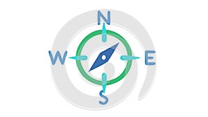 Classic Compass Icon Vector for Navigation and Direction, vector design Generative AI