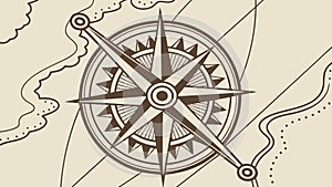 Classic compass illustration, essential for direction finding. vector design Generative AI