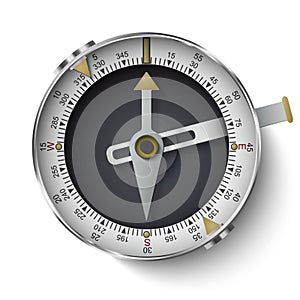 Classic compass with long phosphor isolated on white background
