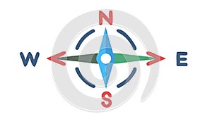 Classic Compass Rose, Navigation and Directional Guide, vector design Generative AI