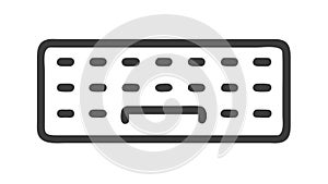 Classic computer keyboard outline input device technology graphic , vector design Generative AI