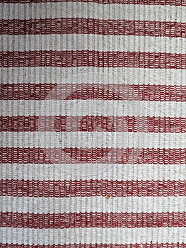 The classic contrast of white and red stripes on the cloth