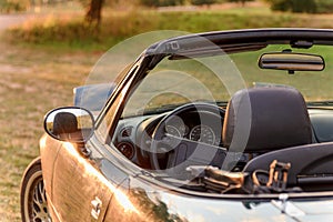 Classic convertible driver view