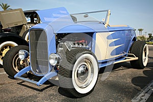 Classic convertible street rod at show