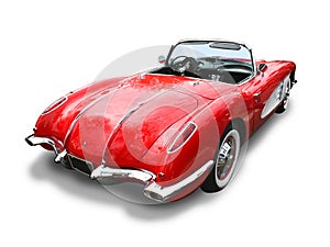 Classic Corvette Sports Car- isolated