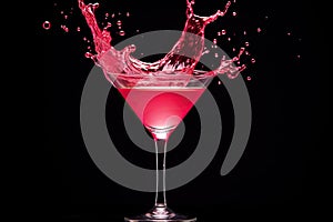 Classic cosmopolitan cocktail splash