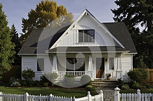 Classic Cottage Style House Generative Ai photo