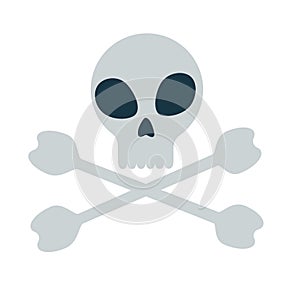 Classic crossbones and skull in minimalistic vector format very easy to edit, separate objects. Bones and skull isolated