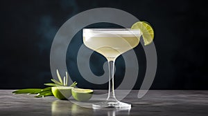 Classic daiquiri cocktail with rum