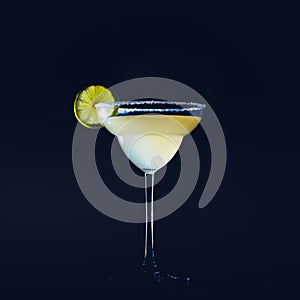 Classic daiquiri on the dark background. Luxury craft drink con