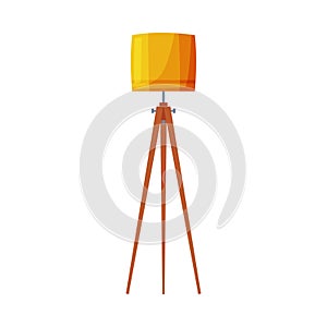 Classic Decorative Floor Lamp, Apartments and Office Interior Design Vector Illustration on White Background