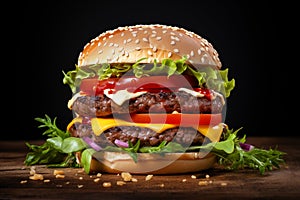 Classic Deluxe Cheeseburger perfect for use in advertising of fast food at its finest