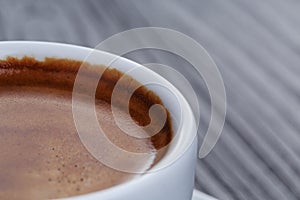 Classic double espresso on wood table photo