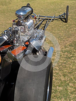 Classic dragster on display photo