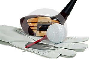 Classic driver with other golf items photo