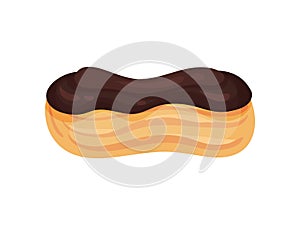 Classic eclair. Vector illustration on white background.