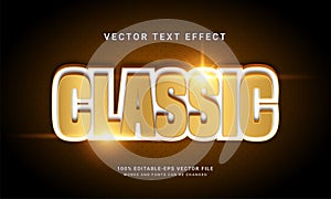 Classic editable text effect with gold color