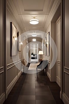 Classic English style hallway interior in luxury house