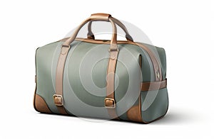 Classic Fabric Travel Bag with Straps - Isolated Cutout Object with Shadow on White Background.