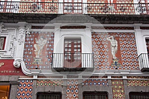 Classic facade with ornaments in Puebla