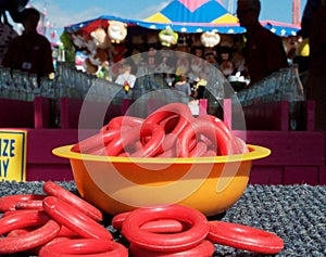 Classic fair game Ring Toss with bright colors