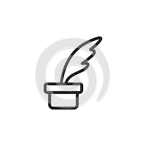 Classic, feather, ink vector icon. Element of design tool for mobile concept and web apps vector. Thin line icon for