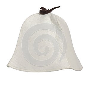 Classic felt hat for head protection in the sauna. Light beige color