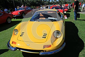 Classic Ferrari sports car lineup front view