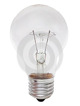 Classic filament incandescent bulb isolated