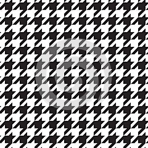 Classic flat abstract black and white traditional four pointed hounds tooth check textile pattern