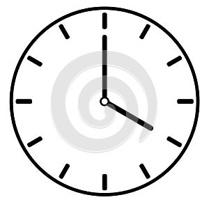 Classic flat clock face pictogram icon